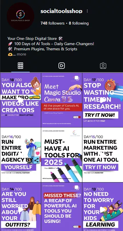 @socialtoolsshop Instagram profile